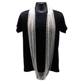 72" 10mm Round Pearl White Mardi Gras Beads