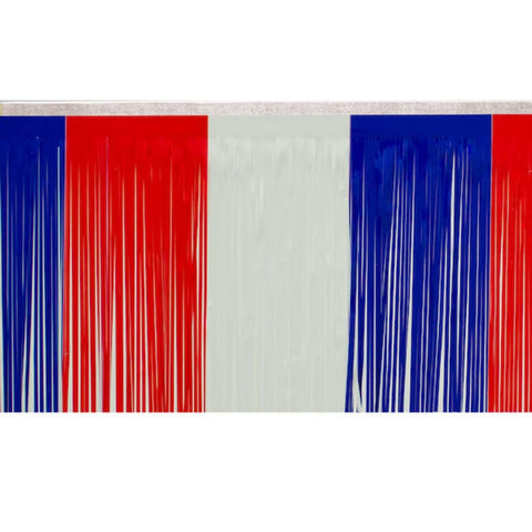 Color Block Red/White/Blue Fringe 15" X 10' (Pack)