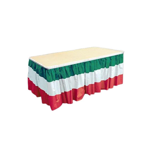 Red, White and Green Table Skirting 29" x 14' (Each)