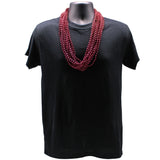 33" Round Metallic Burgundy Mardi Gras Beads (6 Dozen - 72 Necklaces)