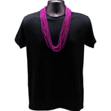 33" Round Metallic Hot Pink Mardi Gras Beads (Case - 60 Dozen)