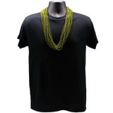 33" Round Metallic Lime Green Mardi Gras Beads (6 Dozen - 72 Necklaces)