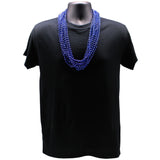 33" Round Metallic Navy Blue Mardi Gras Beads (6 Dozen - 72 Necklaces)