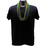 33" Round Metallic Purple, Gold and Green Mardi Gras Beads (Case - 60 Dozen)