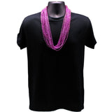 33" Round Metallic Pink Mardi Gras Beads (Case - 60 Dozen)