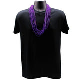 33" Round Metallic Purple Mardi Gras Beads (6 Dozen - 72 Necklaces)