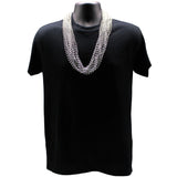 33" Round Metallic Silver Mardi Gras Beads (6 Dozen - 72 Necklaces)