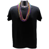 33" 7.5mm Round Metallic 12 Color Mardi Gras Beads