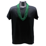 33" 7.5mm Round Metallic Green Mardi Gras Beads