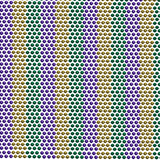 33" 7.5mm Round Metallic Purple, Gold and Green 3 Section Mardi Gras Beads
