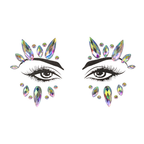 Bright Eyes Clear Crystal Stick on Face Jewels (Each)