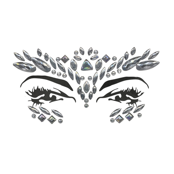 Fan Clear Crystal Stick on Face Jewels (Each) – Mardi Gras Spot