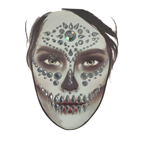 Sliver Skull Stick on Face Gems (Each)