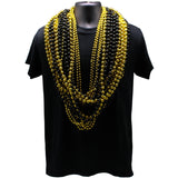 48" Mix 8mm/10mm/12mm Metallic Black & Gold Mardi Gras Beads