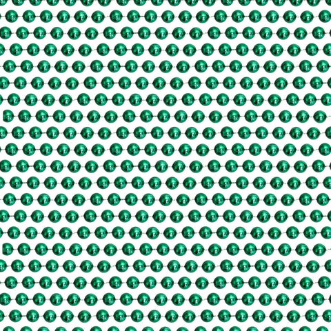 48" 10mm Round Metallic Green Mardi Gras Beads