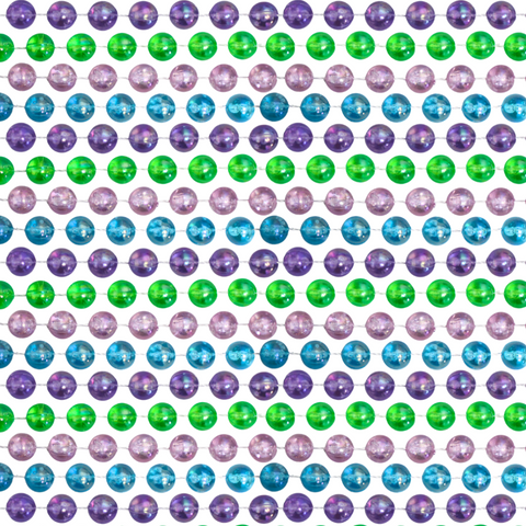 48" 12mm Round AB 4 Clear Colors Mardi Gras Beads