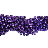 48" 12mm Round Metallic Purple Mardi Gras Beads