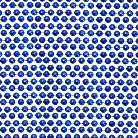 48" 12mm Round Metallic Royal Blue Mardi Gras Beads