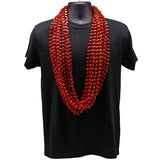 48" 15mm Metallic Heart Red Mardi Gras Beads - Case (10 Dozen)