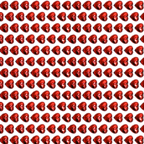 48" 15mm Metallic Heart Red Mardi Gras Beads - Case (10 Dozen)