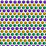 48" 16mm Round Metallic Purple, Gold and Green Mardi Gras Beads