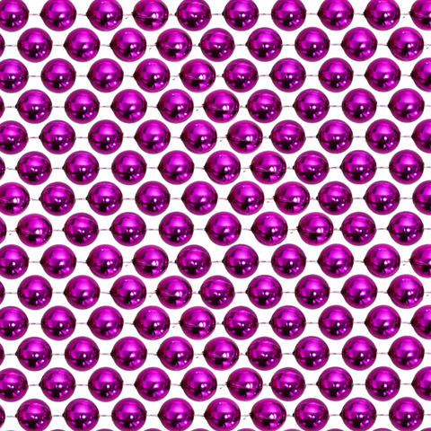 48" 18mm Round Metallic Hot Pink Mardi Gras Beads Case