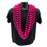 48" 22mm Round Pearl Hot Pink Mardi Gras Beads