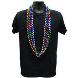33" Round Metallic 12 Color Mardi Gras Beads (Case - 60 Dozen)