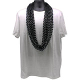 33" Round Black Mardi Gras Beads (Case - 60 Dozen)