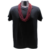 33" Round Metallic Burgundy Mardi Gras Beads (Case - 60 Dozen)