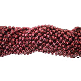33" Round Metallic Burgundy Mardi Gras Beads (Case - 60 Dozen)
