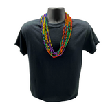 33" Round Metallic Rainbow 6 Section Mardi Gras Beads (Case - 60 Dozen)