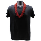 33" Round Metallic Red Mardi Gras Beads (Case - 60 Dozen)