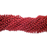 33" Round Metallic Red Mardi Gras Beads (Case - 60 Dozen)