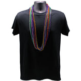 42 inch 7mm Round Metallic 6 Color Mardi Gras Beads - Case (20 Dozen)