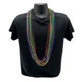48" 8mm Round Metallic Assorted Color Mardi Gras Beads
