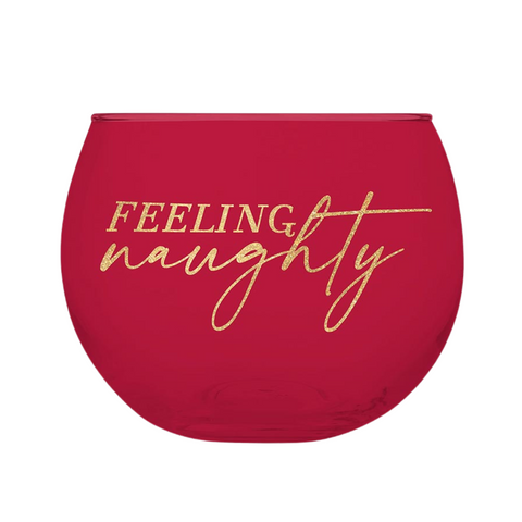 13 oz Roly Poly Glass - Feeling Naughty/Feeling Nice (Each)
