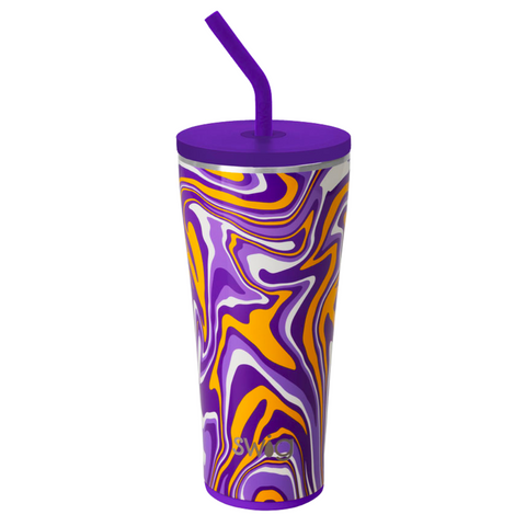 SWIG 32oz Fanzone Purple + Yellow Straw Tumbler (Each)