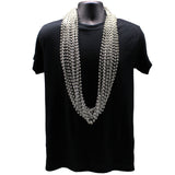 48" 10mm Round Metallic Silver Mardi Gras Beads