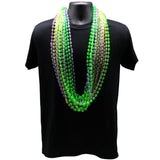 48" 12mm Round AB Purple Gold and Yellow Mardi Gras Beads