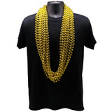 48" 12mm Round Metallic Gold Mardi Gras Beads