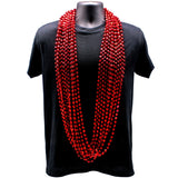 60" 12mm Cut Metallic Red Mardi Gras Beads