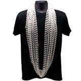 60" 12mm Round Pearl White Mardi Gras Beads