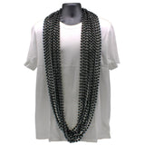 72" 12mm Round Black Mardi Gras Beads