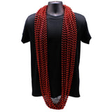 72" 12mm Round Metallic Red Mardi Gras Beads