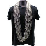 60" 14mm Round Metallic Silver Mardi Gras Beads