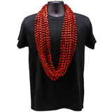 48" 15mm Metallic Red Heart Mardi Gras Beads (Dozen)