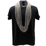 48" 16mm Round Metallic Silver Mardi Gras Beads