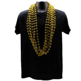 48" 18mm Round Metallic Gold Mardi Gras Beads