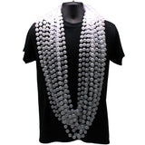 60" 18mm Round Pearl White Mardi Gras Beads